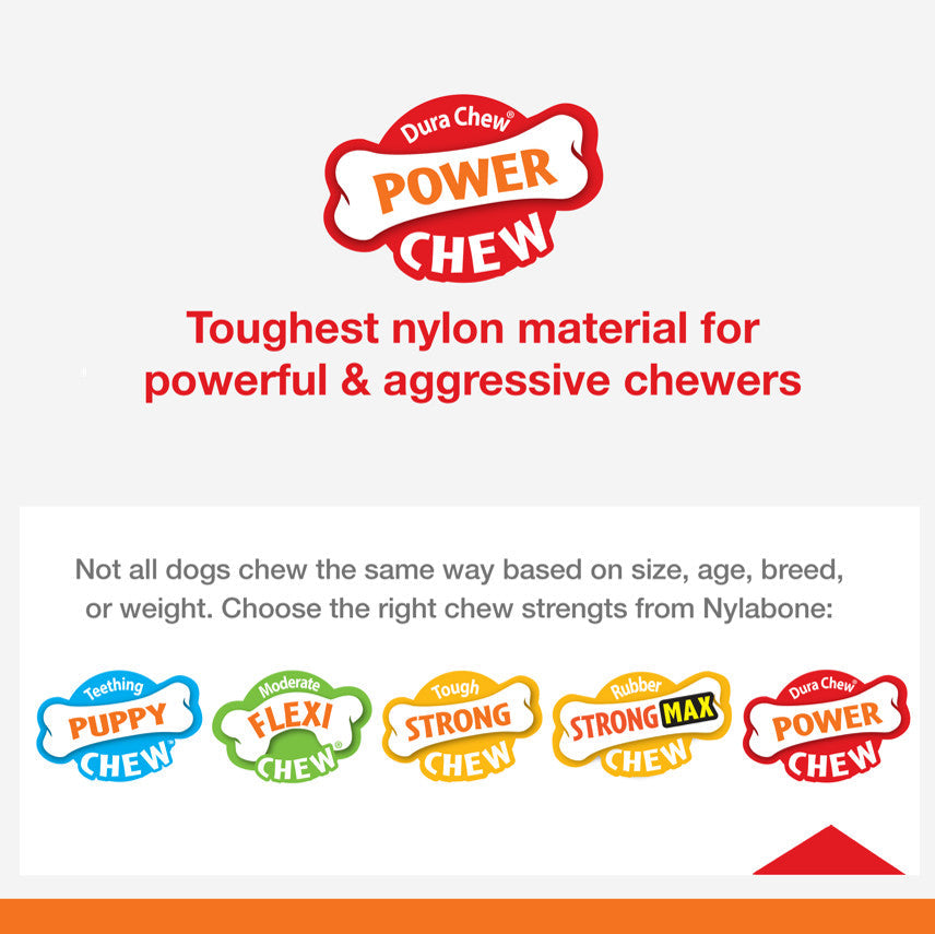 Nylabone Barbell Power Chew Durable Dog Toy Peanut Butter 1ea/XXL/Monster - 50++ lb