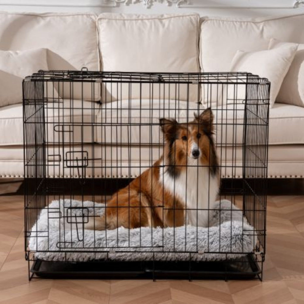 Tall Tails Dog & Cat Grey Cuddle Crate Bed, Small/Medium