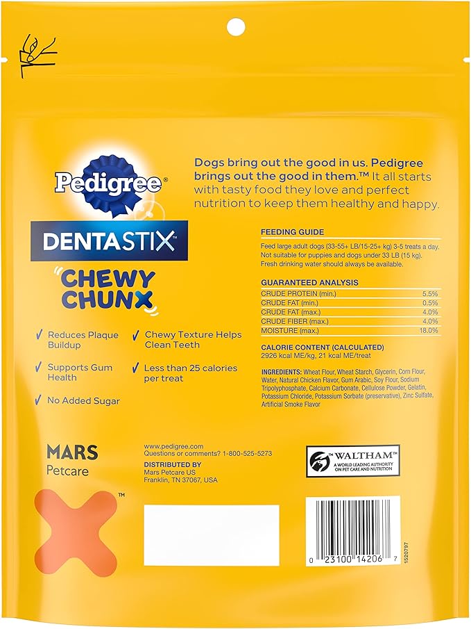 Pedigree Dentastix Chewy Chunx Dog Treat Chicken 1ea/13.5 oz, LG
