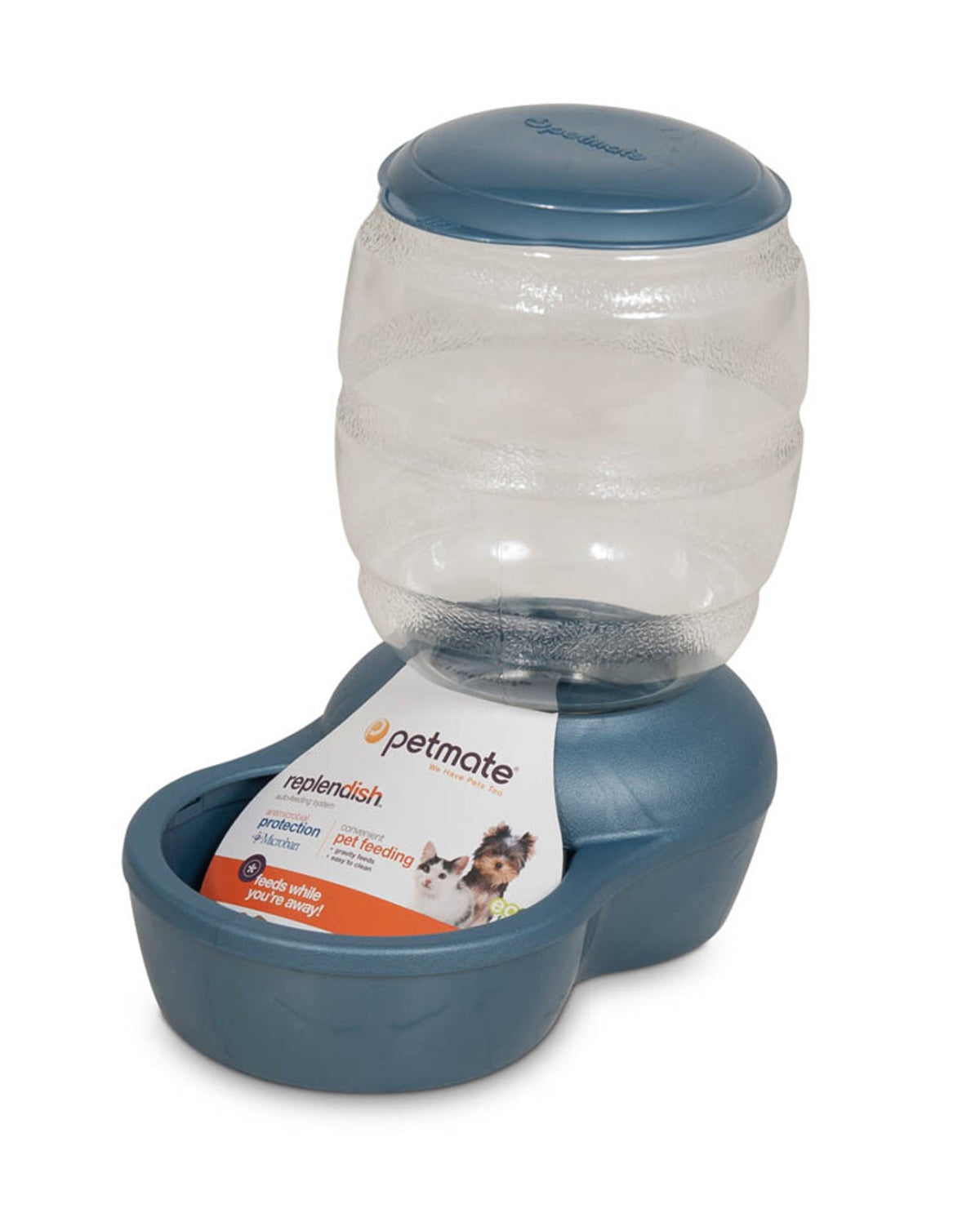 Petmate Replendish Feeder With Microban Pearl Smoke Gray X-Small