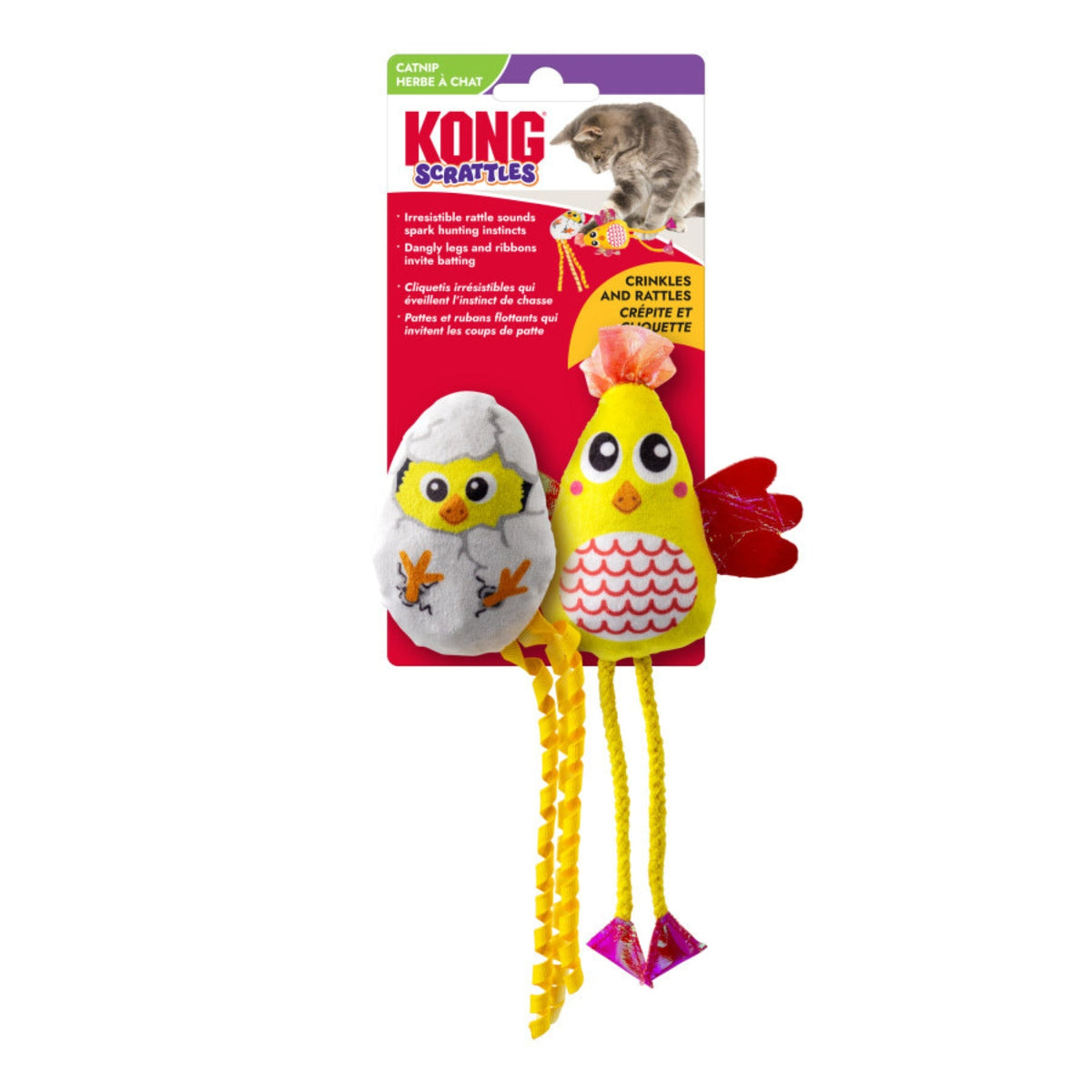 KONG Scrattles Cat Toy Chicken, 1ea/2 pk