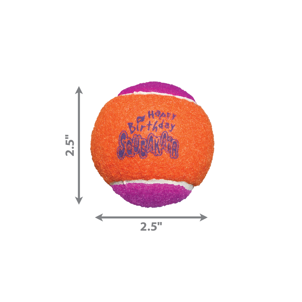KONG SqueakAir Birthday Tennis Balls Dog Toy Medium 3pk