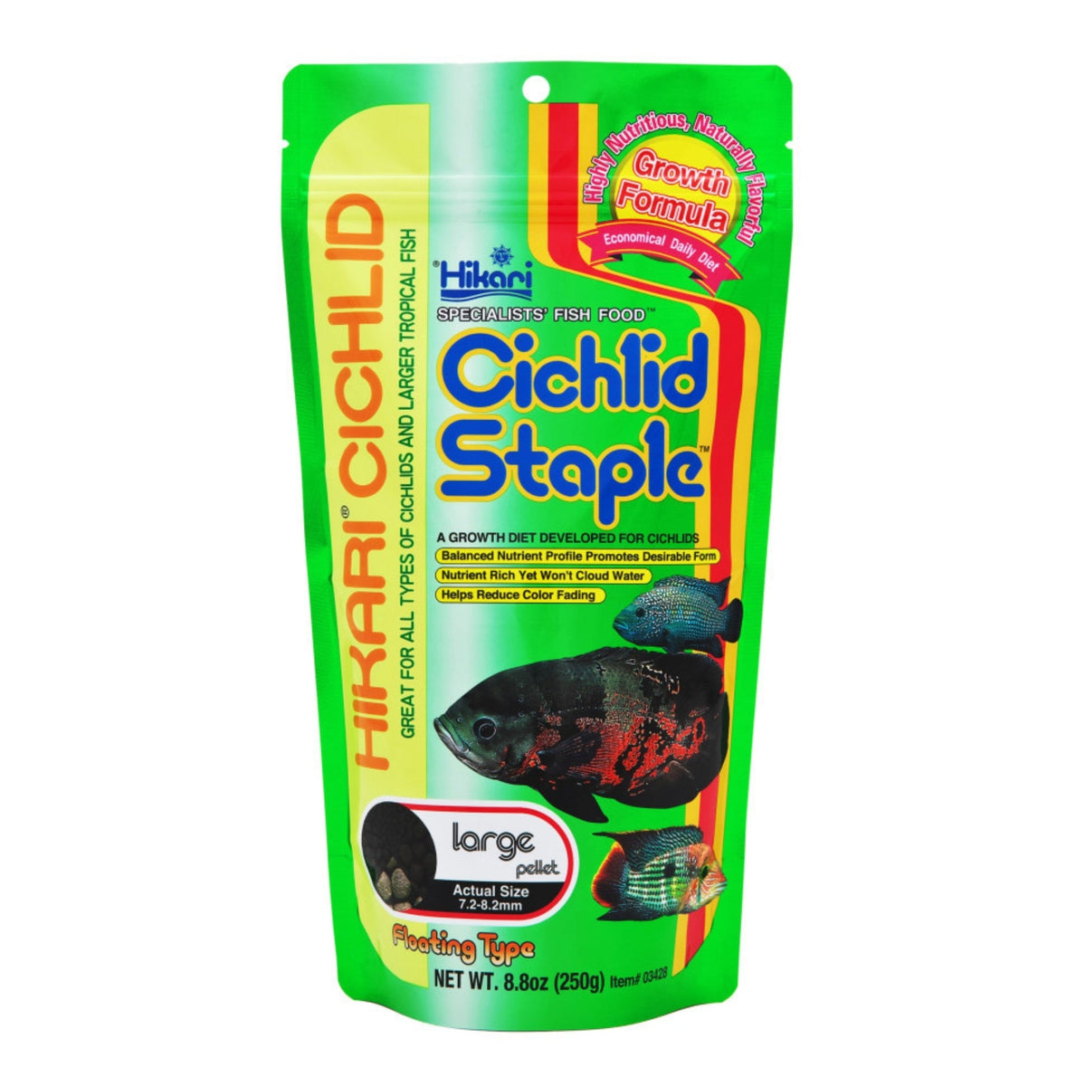 Hikari USA Cichlid Staple Pellets Fish Food 1ea/8.8 oz, LG