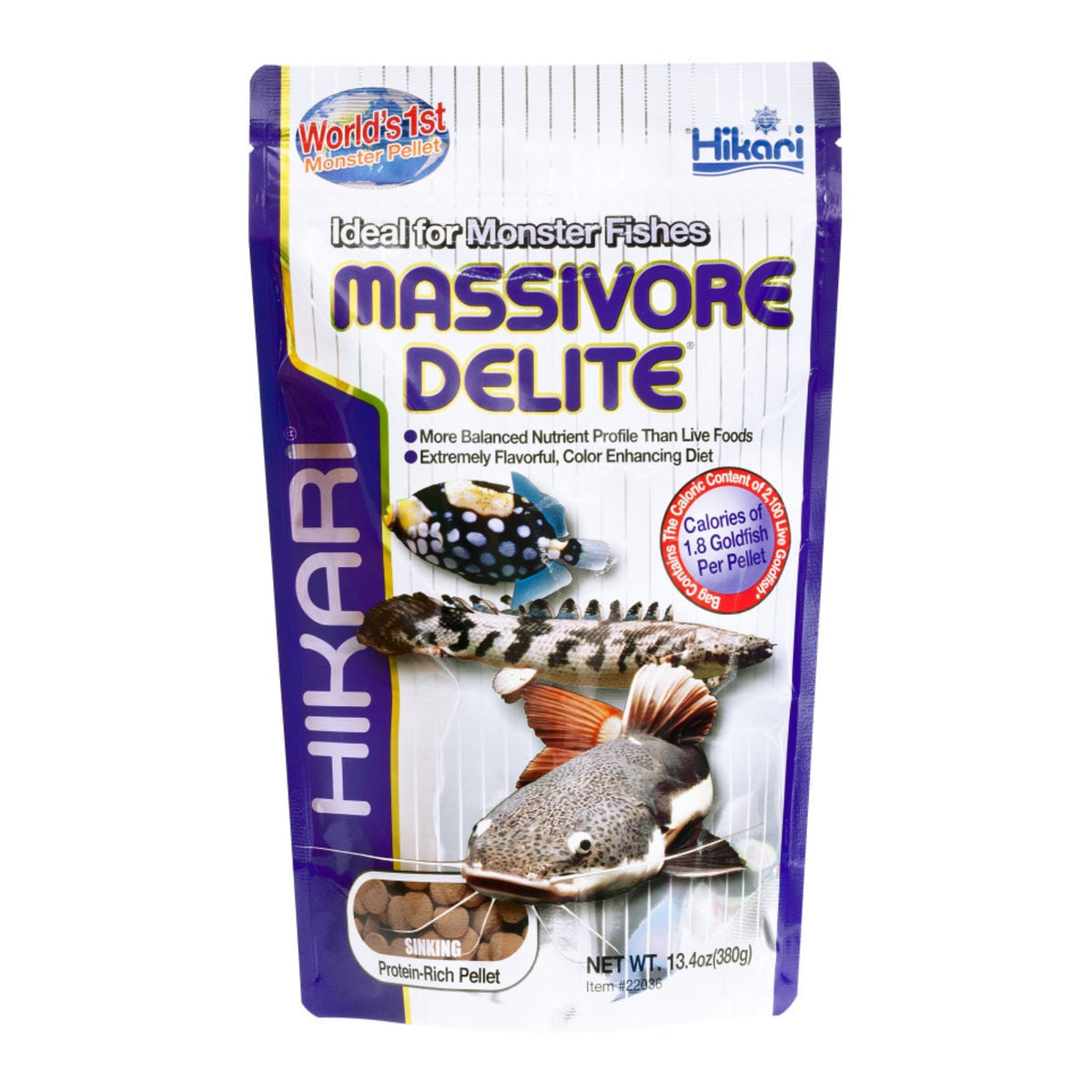 Hikari USA Massivore Delite Carnivore Pellets Fish Food 1ea/13.4 oz, LG