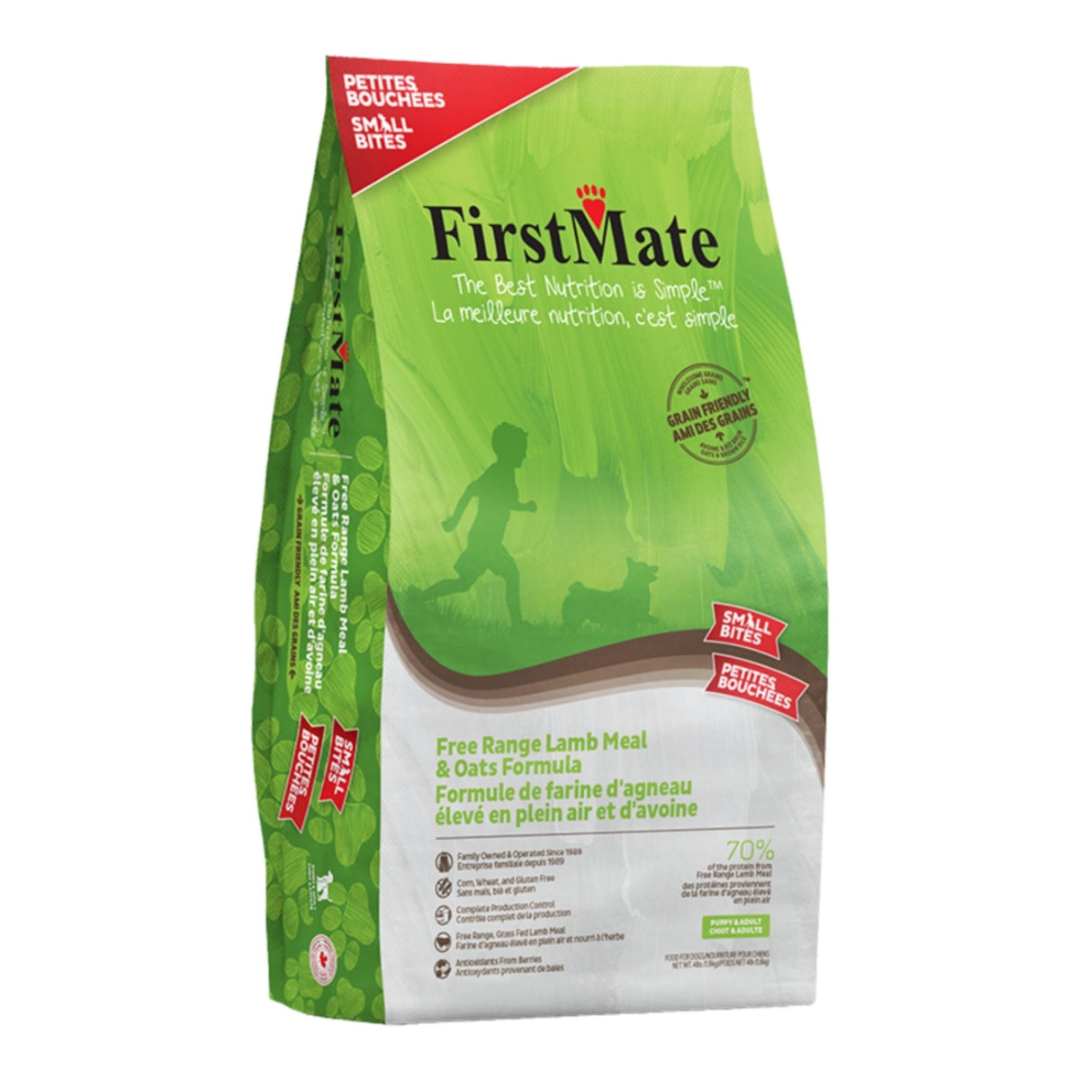 Firstmate Dog Small Bites Grain Friendly Free Range Lamb & Oats 4lbs.