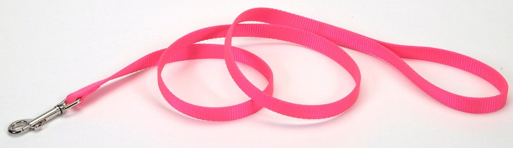 Coastal Single-Ply Nylon Dog Leash Neon Pink 3/4X6ft