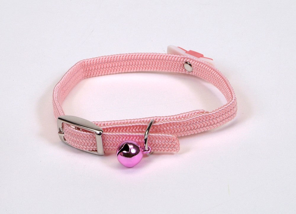 Coastal Li'l Pals Elasticized Safety Kitten Collar Jeweled Bow Pink 5/16X8in