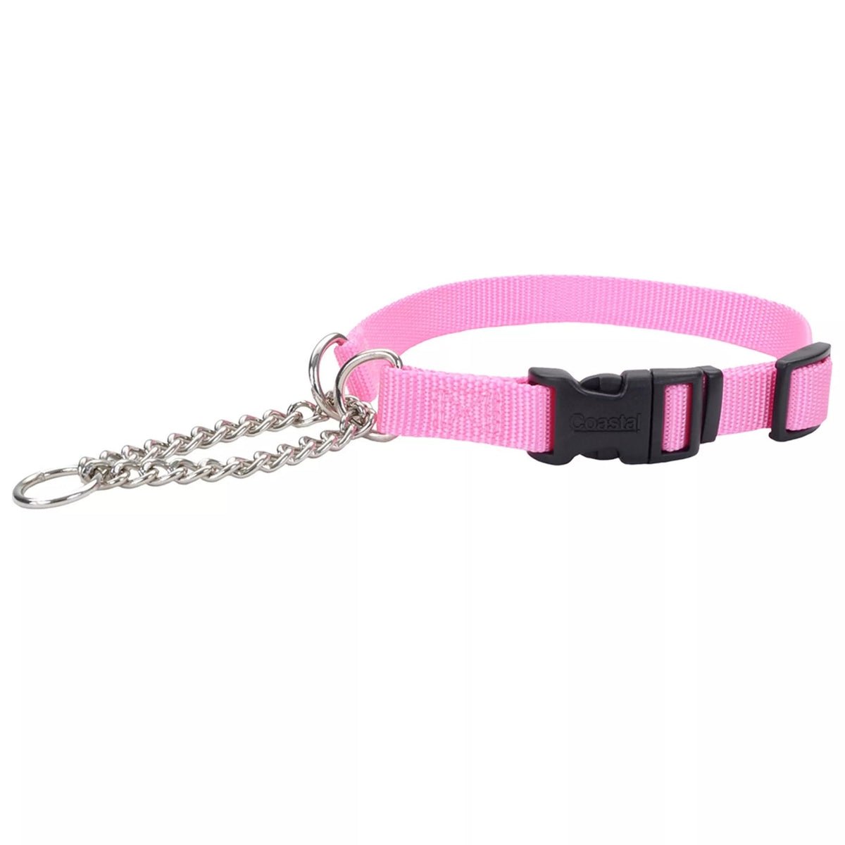 Coastal Adjustable Check Training Collar with Buckle for Dogs Pink Bright XLarge 1" X 22"-29"