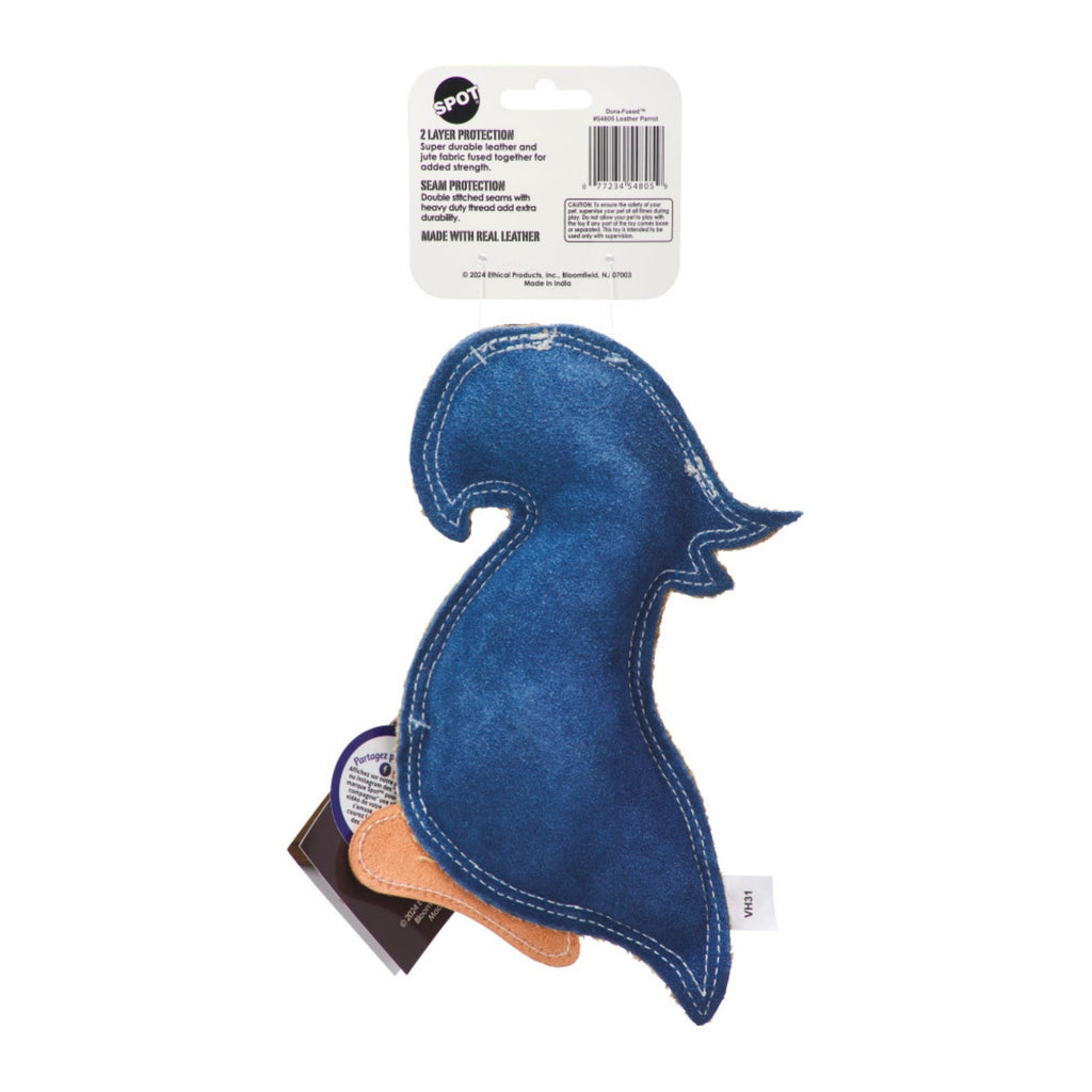 Spot Dura-fuse Leather Parrot Dog Toy Assorted, 1ea/8 in