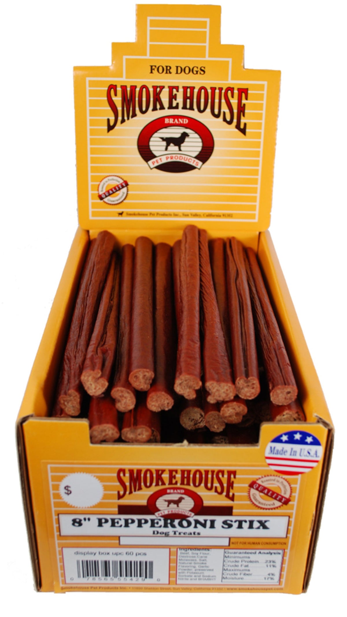 Smokehouse USA Made Pepperoni Stix 1/2 Size Shelf Display Box 60ct