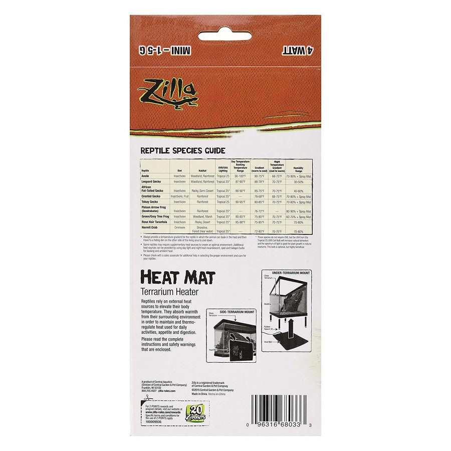 Zilla Heat Mat Black, 1ea/15 gal