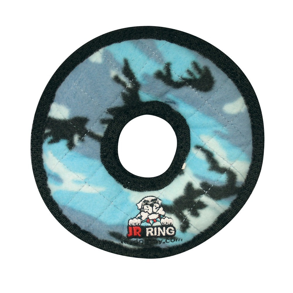 Tuffy Junior Ring Dog Toy Camo Blue Print