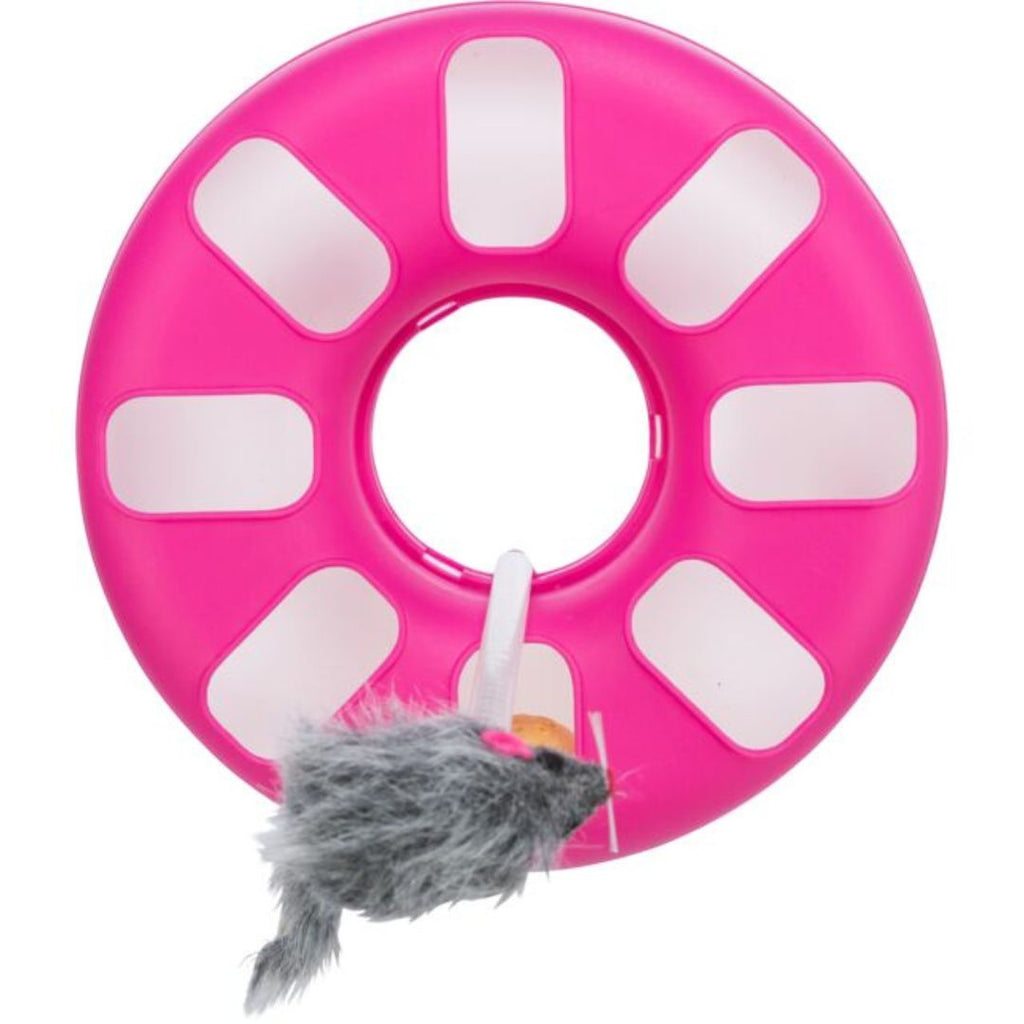 Trixie Cat Activity Crazy Circle With Plush Mouse Pink Default Title