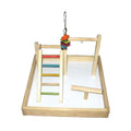 A & E Cages Happy Beaks Wood Tabletop Play Station 1ea/17In X 17In X 12 in.