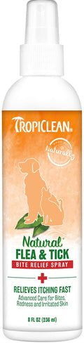TropiClean Natural* Flea & Tick Bite Relief Spray for Dogs and Cats, 8oz