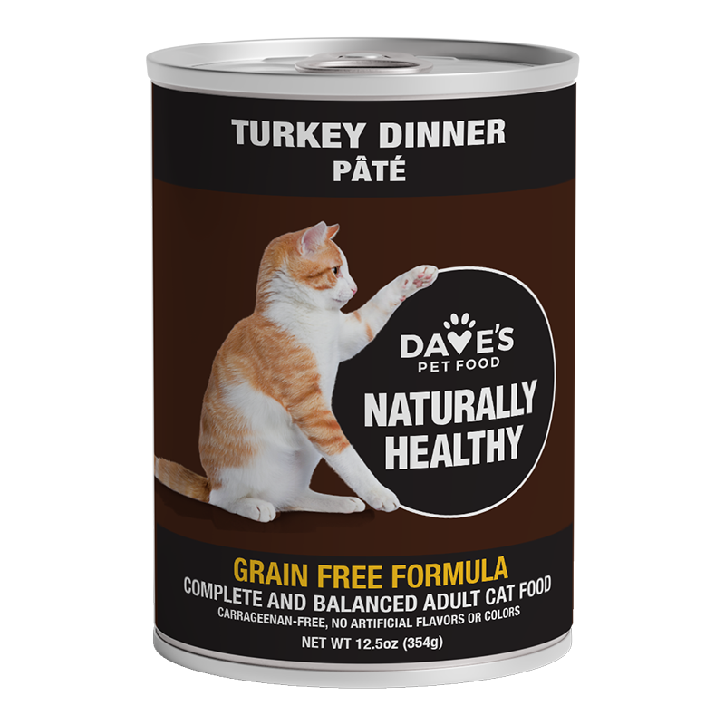 Dave's Naturally Healthy Cat Food; Turkey Formula 12.5oz. (Case of 12)