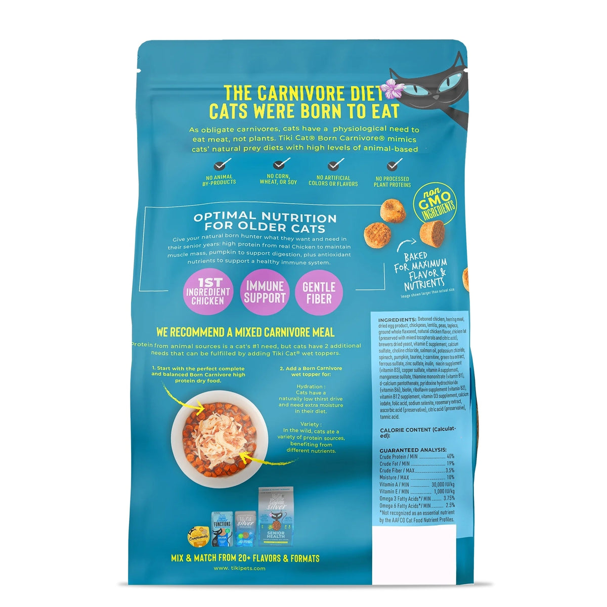 Tiki Pet Cat Born Carnivore Silver Senior Health 2.8Lb
