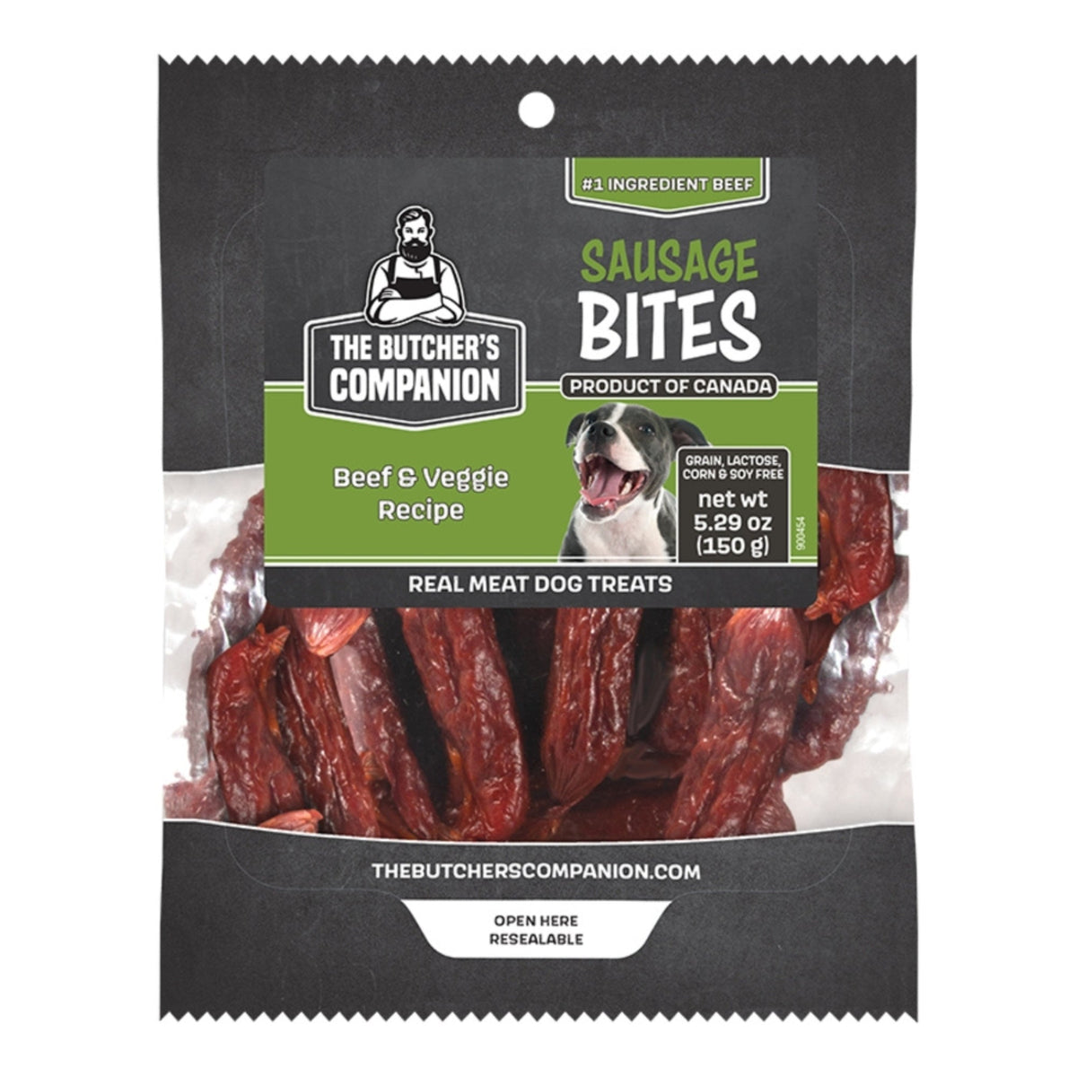 Butcher's Companion Dog Beef & Veg Sausage Bites 5.29oz.