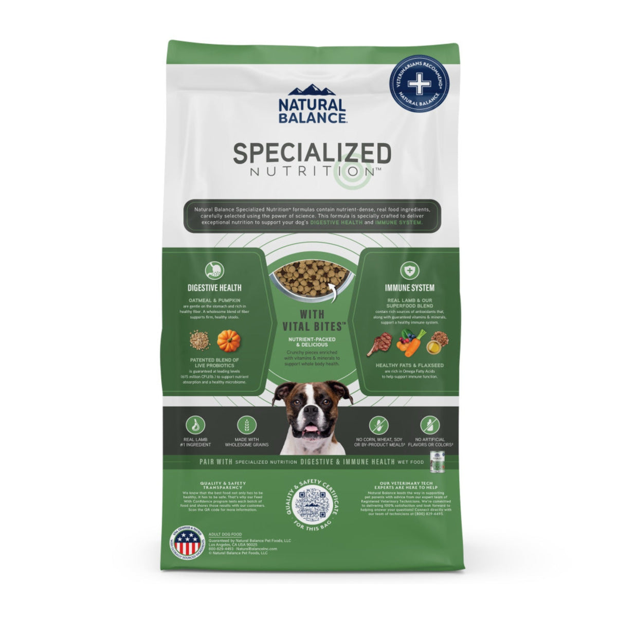 Natural Balance Pet Foods Specialized Digestive  Immune Dry Dog Food Lamb  Oatmeal, 1ea/3.5 lb