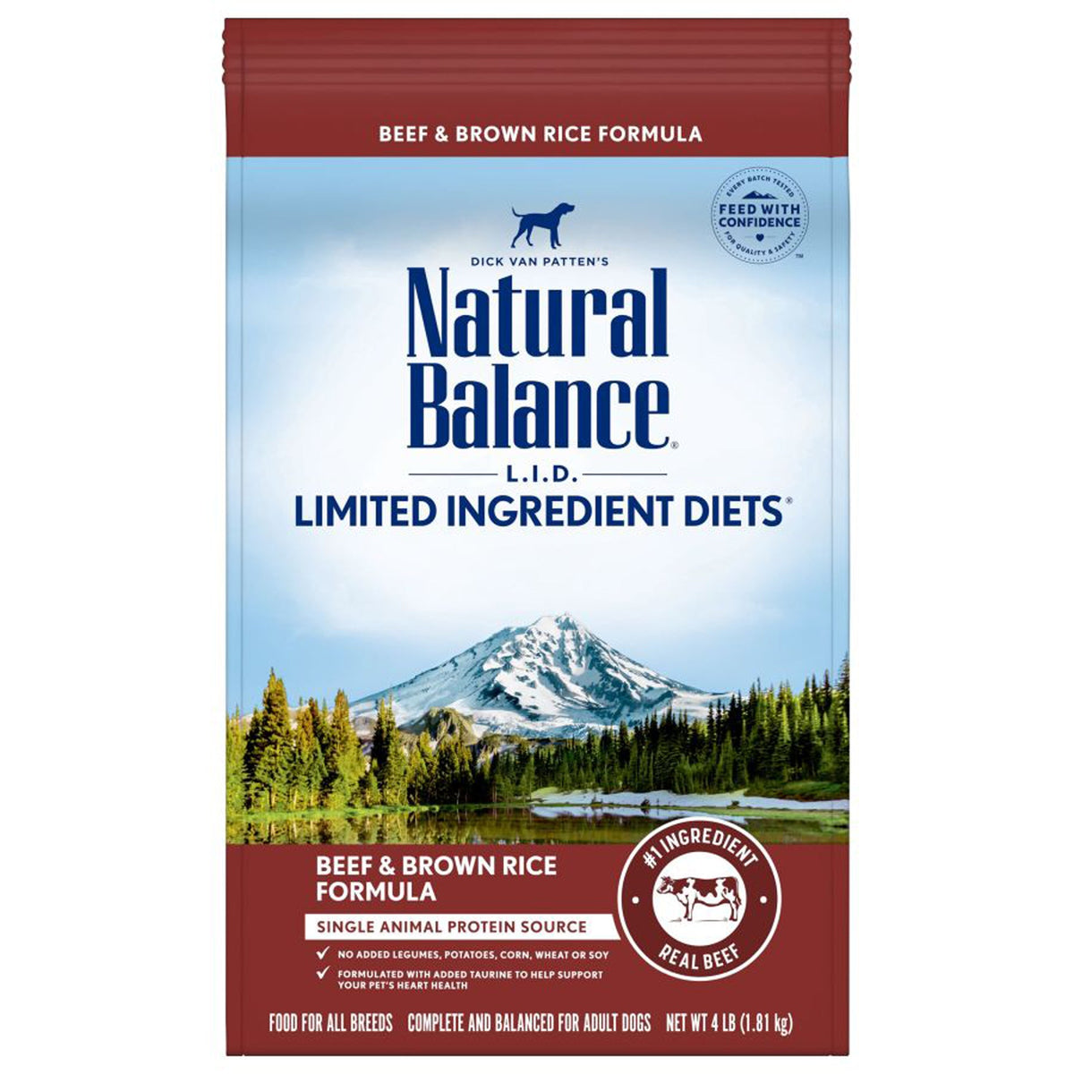 Natural Balance L.I.D Beef and Brown Rice Adult Dry Dog Food 4lb