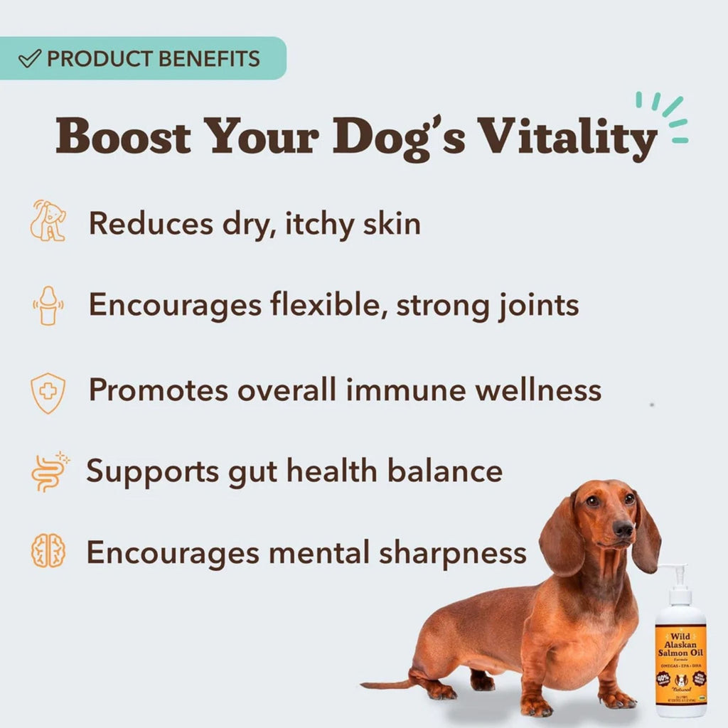 Natural Dog Company Dog & Cat Wild Alaskan Salmon Oil 8oz.
