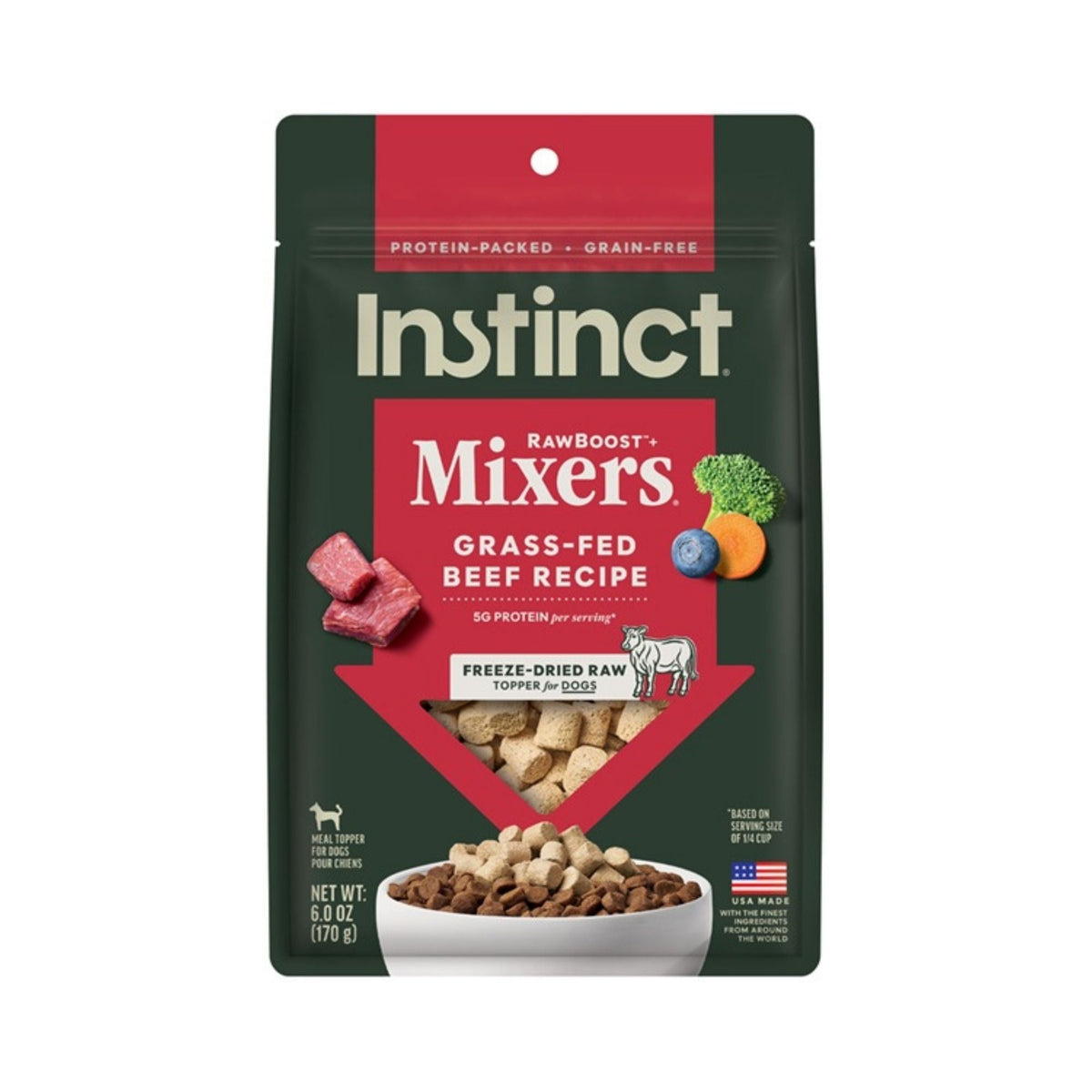Instinct Raw Boost Mixers Dog Freeze-dried Beef Grain-free 6oz.