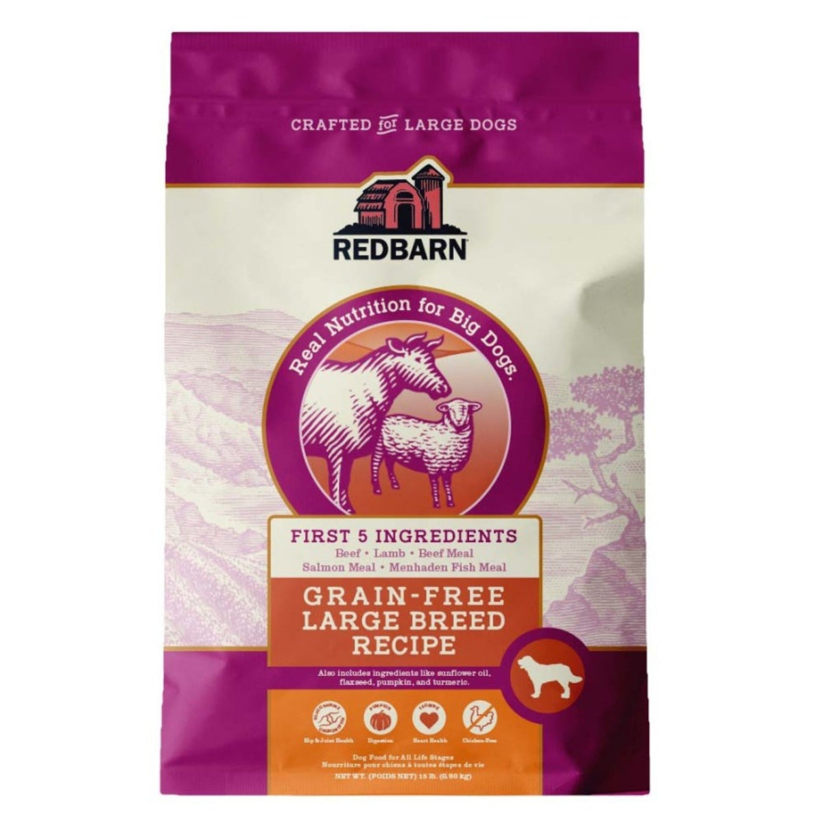 Redbarn Pet Products Grain-Free Large Breed Dry Dog Food Beef & Lamb, 1ea/15 lb