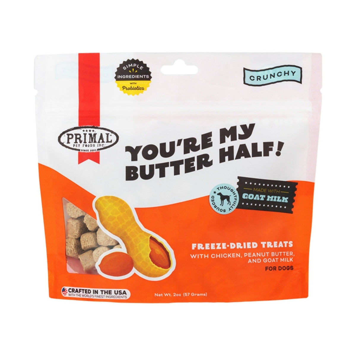 Primal Dog Freeze-Dried You'Re My Butter Half Chicken Peanut Butter With Goat Milk 2oz.
