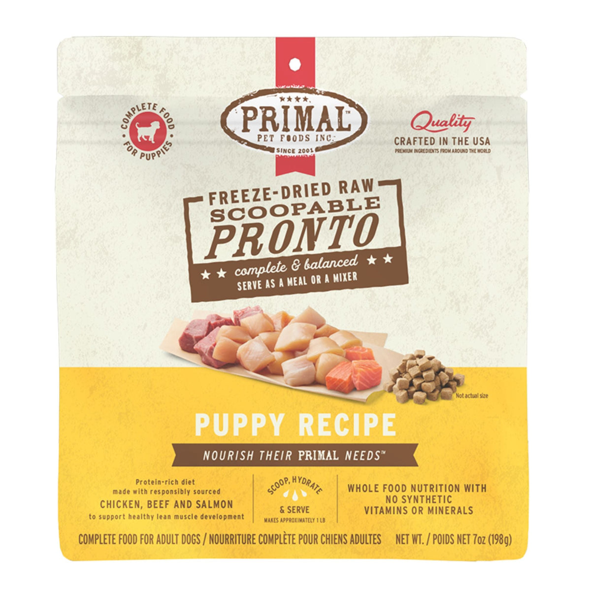 Primal Dog Freeze-Dried Pronto Puppy Chicken Salmon 16oz.