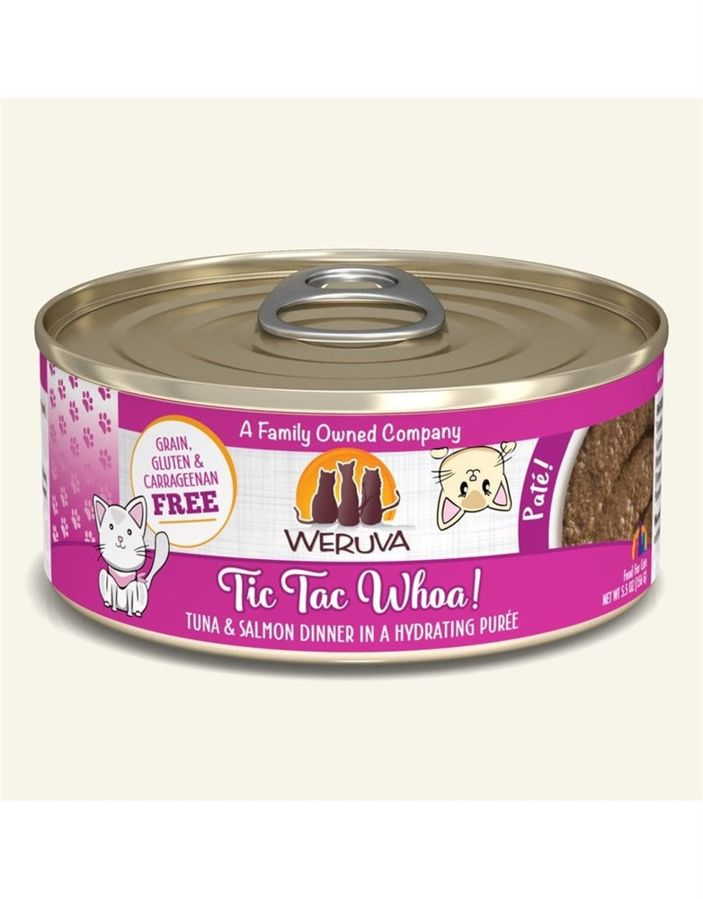 Weruva Cat Pate Tic Tac Whoa! Tuna and Salmon Dinner 5.5oz (Case Of 8)