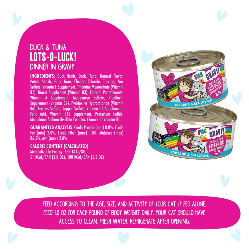 BFF Cat Omg Gravy Lots Luck Duck & Tuna 5.5oz. - (Case of 8)