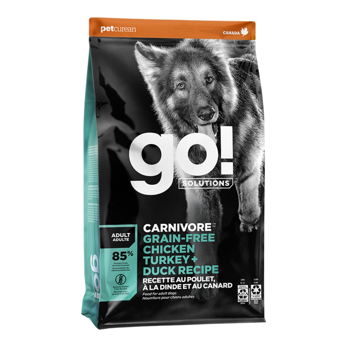 Go! Dog Carnivore Grain Free Adult Chicken, Turkey & Duck 22Lb