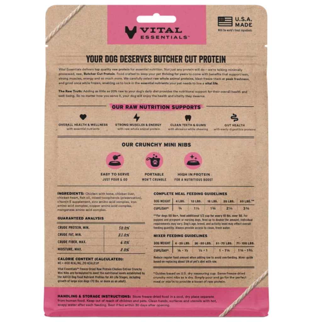 Vital Essentials Dog Freeze-Dried Mini Nibs Chicken 5.5oz.