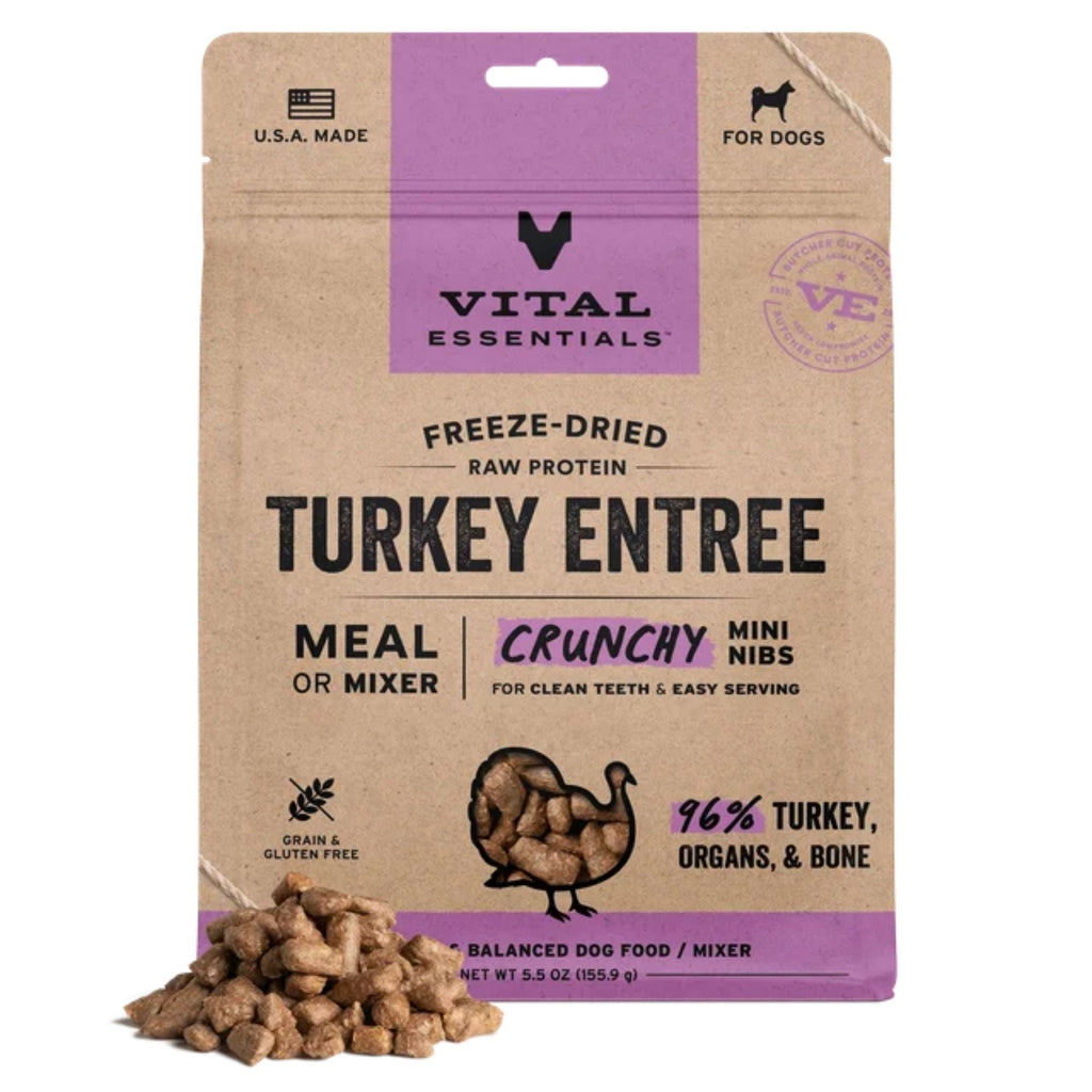 Vital Essentials Dog Freeze-Dried Mini Nibs Turkey 5.5oz.