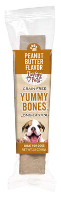 Loving Pet Yummy Bone Peanut Butter Flavor Filled Dog Treat Wrapped 2.8oz