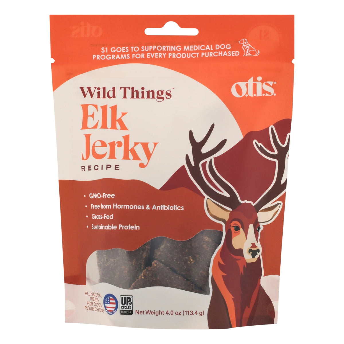 Otis Dog Wild Things Elk Jerky 4oz.