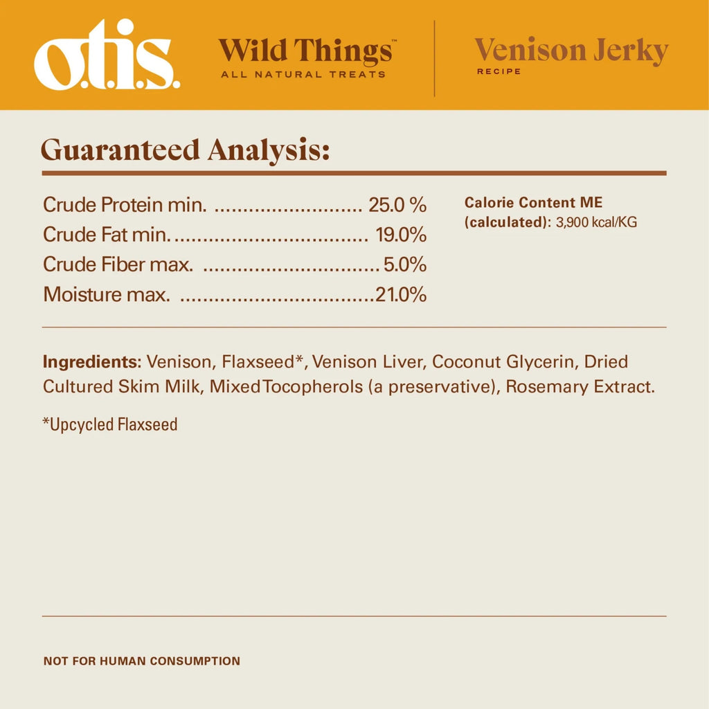 Otis Dog Wild Things Venison Jerky 4oz.