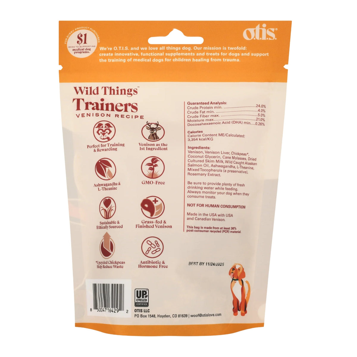 Otis Dog Wild Things Trainers Venison 4oz.