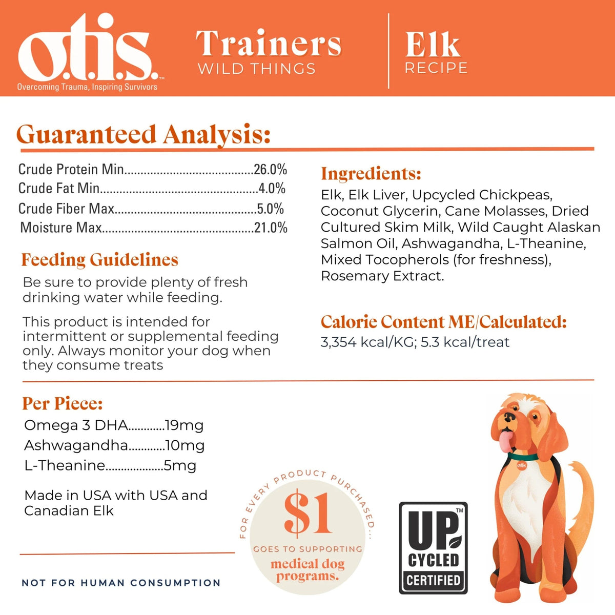 Otis Dog Wild Things Trainers Elk 4oz.