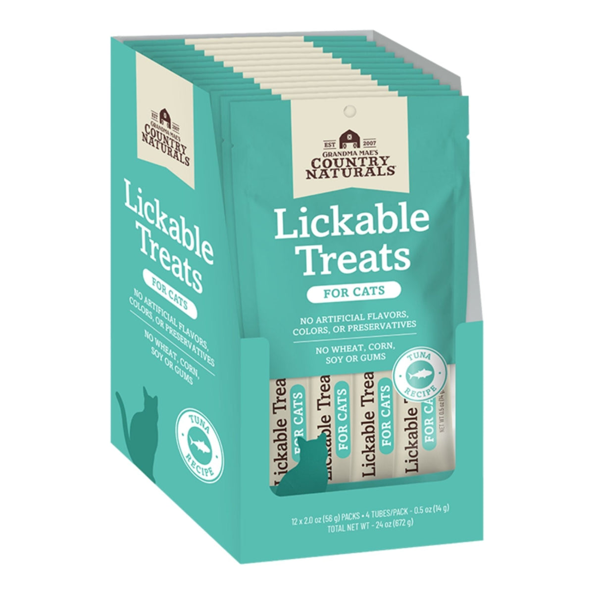 Grandma Mae's Country Naturals Cat Lickable Treats Tuna 4 Count - 12 Pack