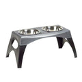 Bergan Pet Products Stormcloud Elevated Feeder 2 Dog Bowl Black and Grey Medium