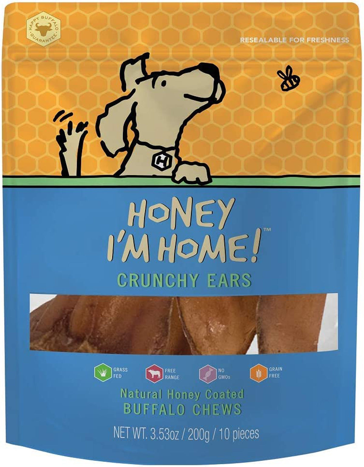 Honey I'm Home Dog Buffalo ears 4 Pack