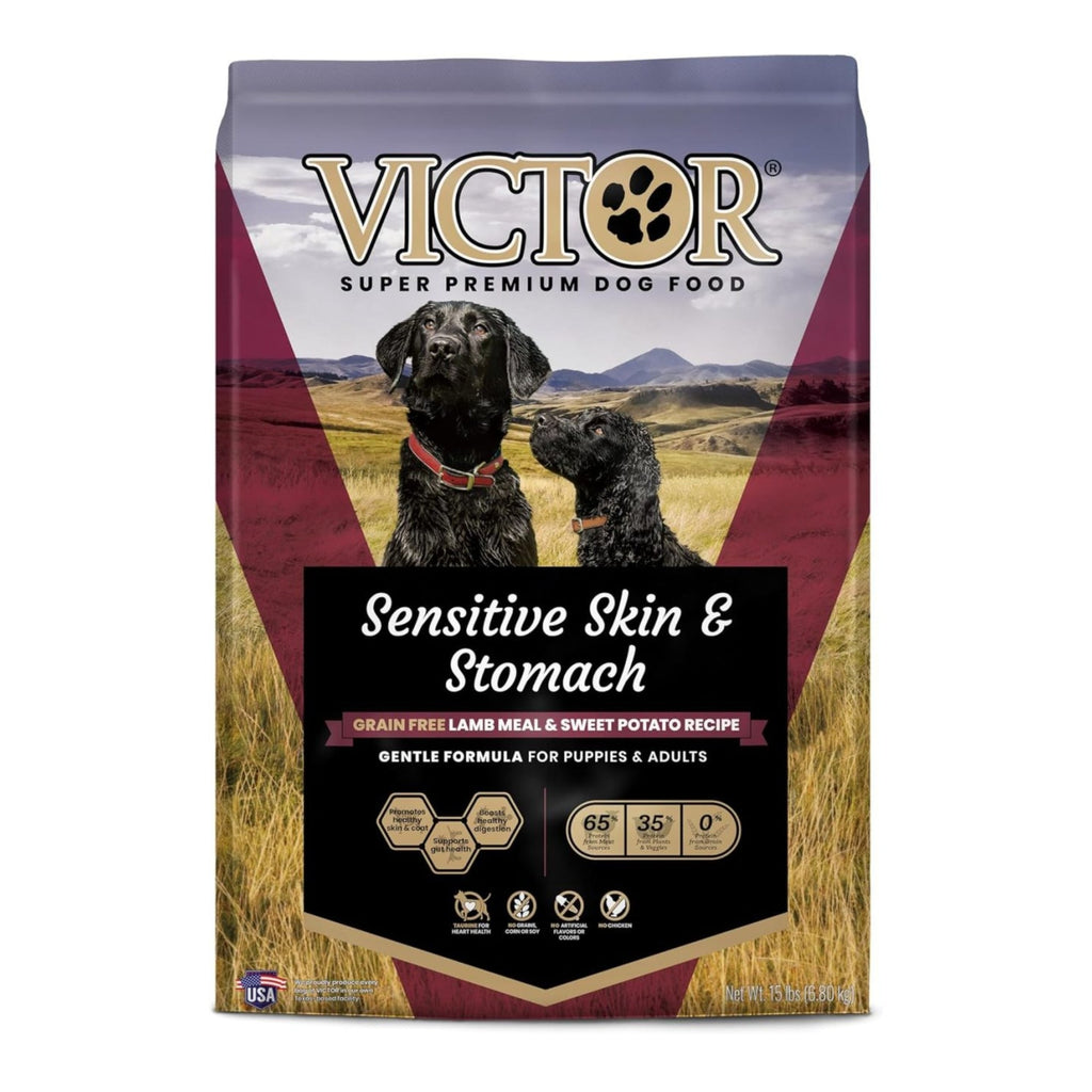 Victor Super Premium Dog Food Sensitive Skin & Stomach Grain Free Lamb & Sweet Potato, 1ea/15 lb