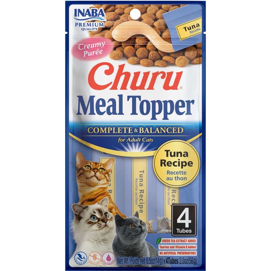 Inaba Churu Complete & Balanced Topper For Cats Tuna 2oz. 4 Pk (Case of 6)